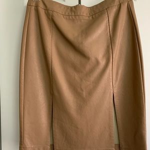 Double Split Faux Leather Skirt